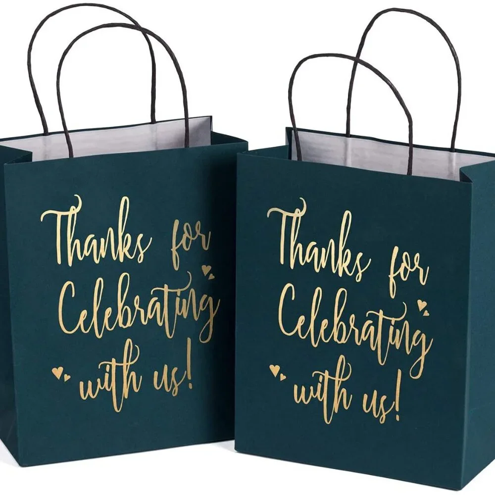 Medium Size Gift Bags - Gold Foil - Thank you for Celebrating